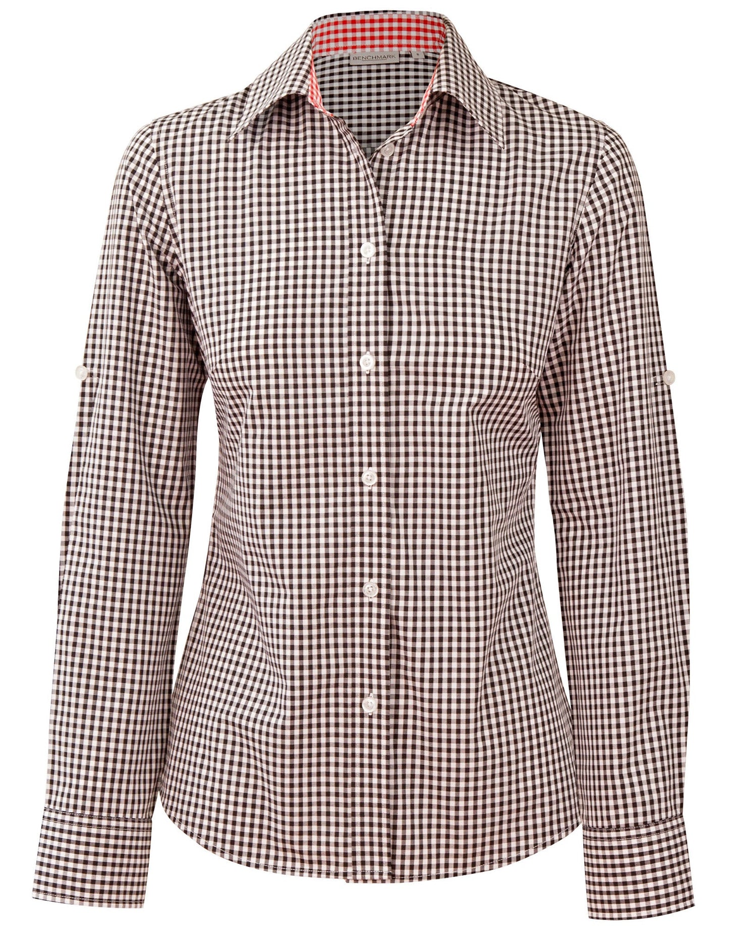Ladies Gingham Check Long Sleeve Shirt - M8330L