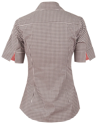 Ladies Gingham Check Short Sleeve Shirt - M8330S