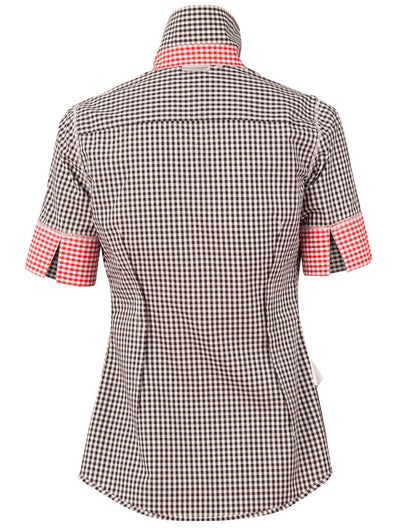 Ladies Gingham Check Short Sleeve Shirt - M8330S