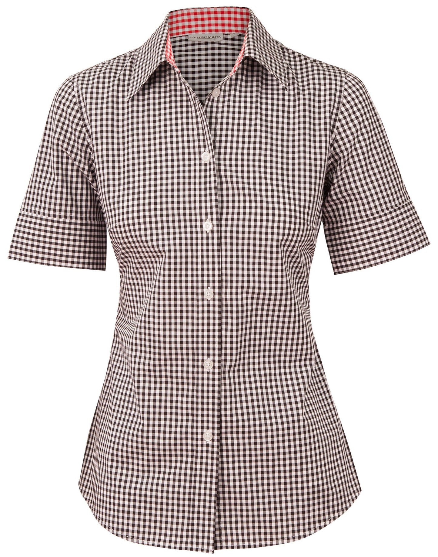 Ladies Gingham Check Short Sleeve Shirt - M8330S