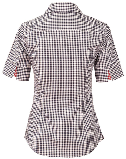 Ladies Gingham Check Short Sleeve Shirt - M8330S