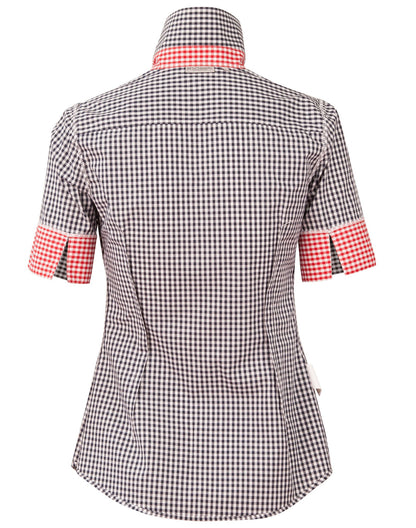 Ladies Gingham Check Short Sleeve Shirt - M8330S