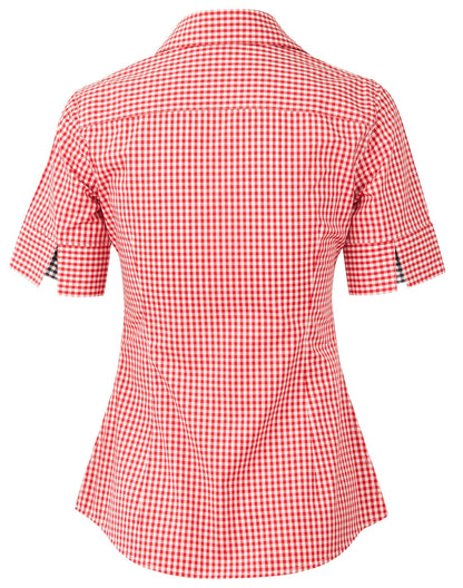 Ladies Gingham Check Short Sleeve Shirt - M8330S
