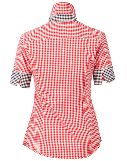 Ladies Gingham Check Short Sleeve Shirt - M8330S