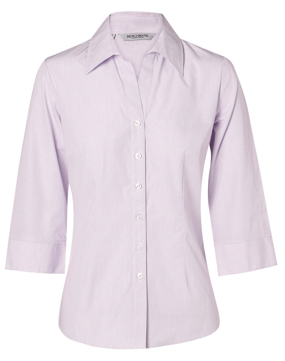 Ladies Mini Check 3/4 Sleeve Shirt - M8360Q