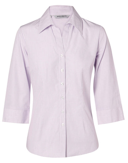 Ladies Mini Check 3/4 Sleeve Shirt - M8360Q