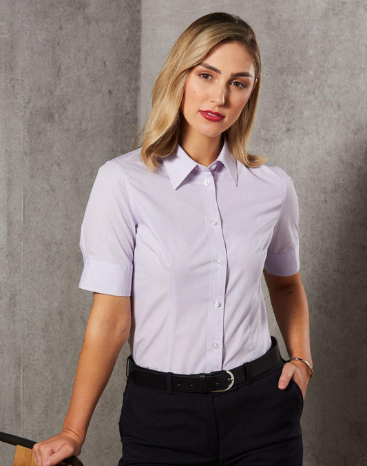 Ladies Mini Check Short Sleeve Shirt - M8360S