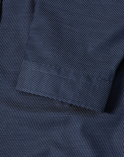Ladies Dot Jacquard Stretch 3/4 Sleeve Ascot Shirt - M8400Q