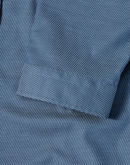 Ladies Dot Jacquard Stretch 3/4 Sleeve Ascot Shirt - M8400Q