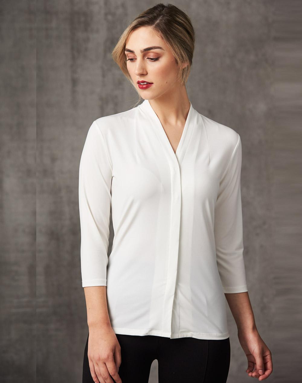 Ladies Isabel Stretch 3/4 Sleeve Knit Top - M8830
