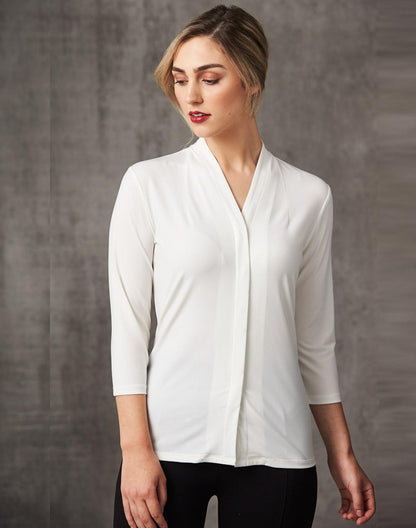 Ladies Isabel Stretch 3/4 Sleeve Knit Top - M8830