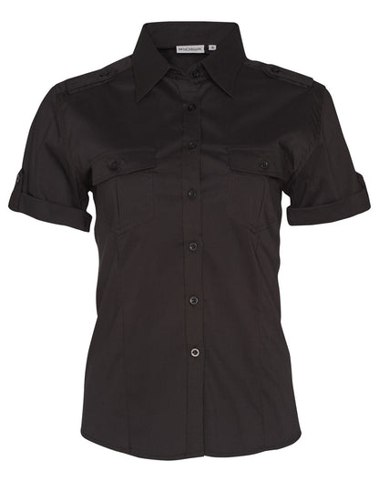 Ladies Short Sleeve Military Shirt - M8911