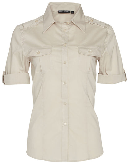 Ladies Short Sleeve Military Shirt - M8911