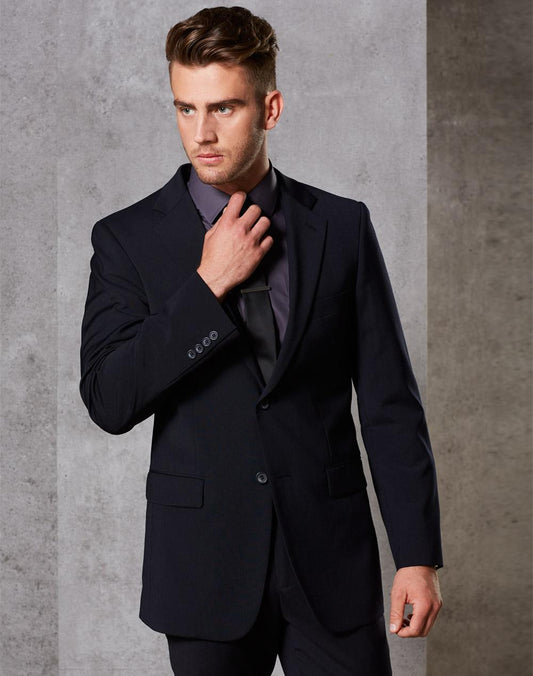 Mens Wool Blend Stretch Two Buttons Jacket - M9100