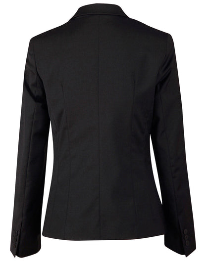 Ladies Wool Blend Stretch One Button Cropped Jacket - M9201
