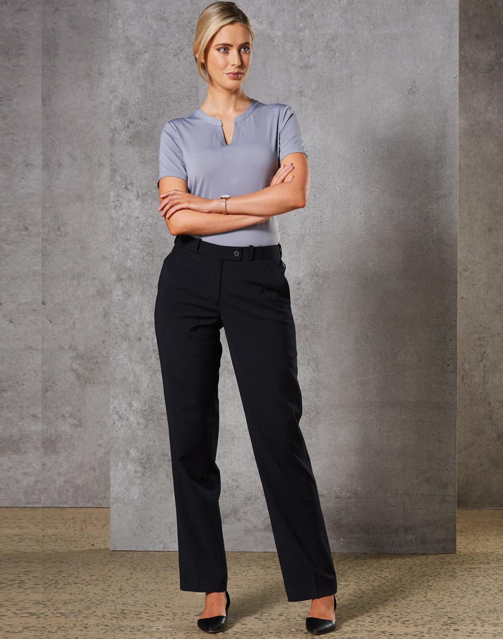 Ladies Wool Blend Stretch Slim Leg Flexi Waist Pants - M9400