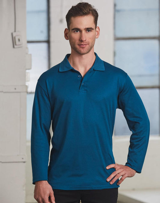 Men's Cotton Back TrueDry Long Sleeve Polo - PS35