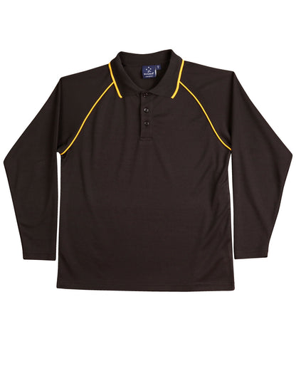 Kids Cooldry Long Sleeve Contrast Polo - PS43K