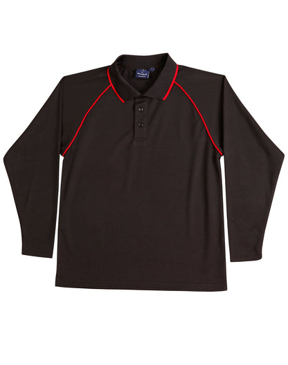 Kids Cooldry Long Sleeve Contrast Polo - PS43K