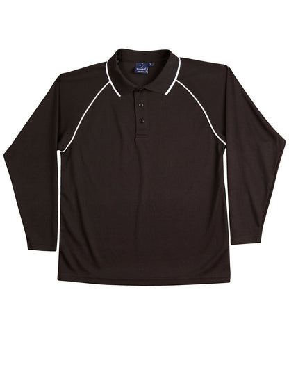 Kids Cooldry Long Sleeve Contrast Polo - PS43K