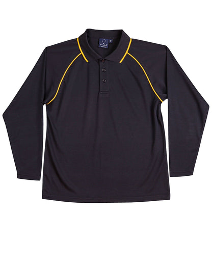 Kids Cooldry Long Sleeve Contrast Polo - PS43K