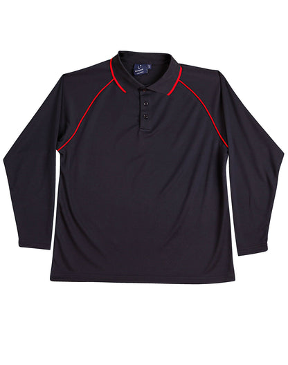 Kids Cooldry Long Sleeve Contrast Polo - PS43K