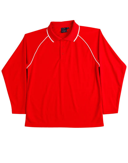 Kids Cooldry Long Sleeve Contrast Polo - PS43K