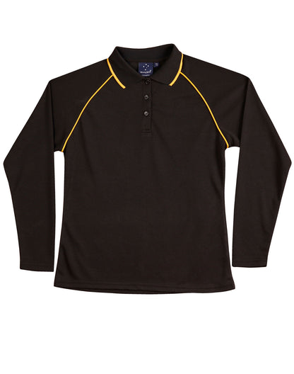 Ladies Cooldry Long Sleeve Contrast Polo - PS44