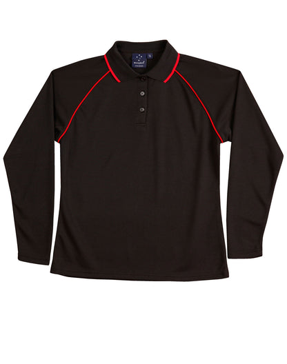 Ladies Cooldry Long Sleeve Contrast Polo - PS44