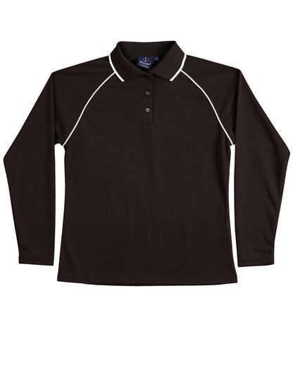 Ladies Cooldry Long Sleeve Contrast Polo - PS44