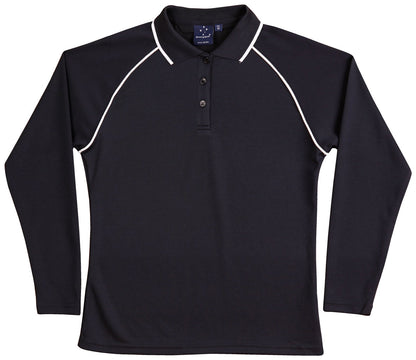 Ladies Cooldry Long Sleeve Contrast Polo - PS44