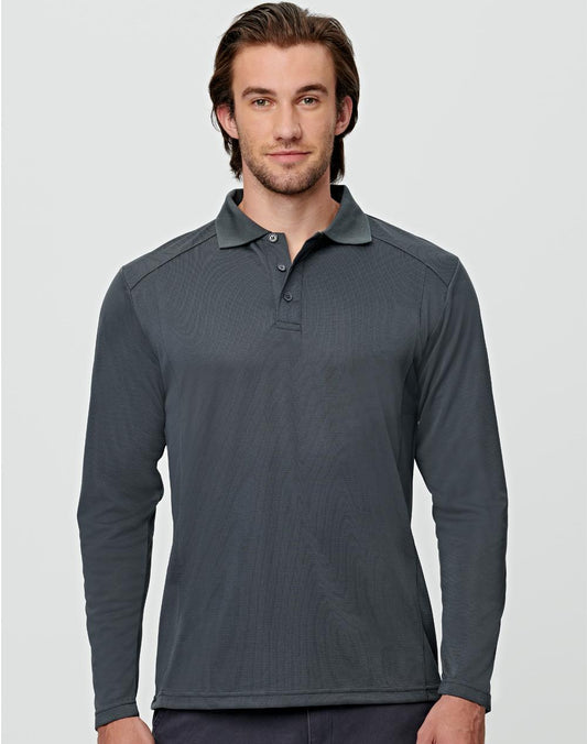 Men's Bamboo Charcoal Eco- Friendly Fabric Long Sleeve Polo - PS89