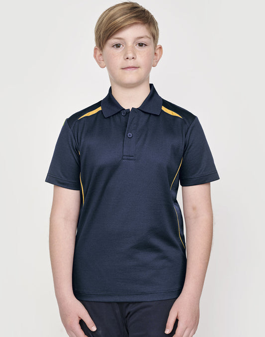 Kids Sustainable Poly/Cotton Contrast Short Sleeve Polo - PS93K