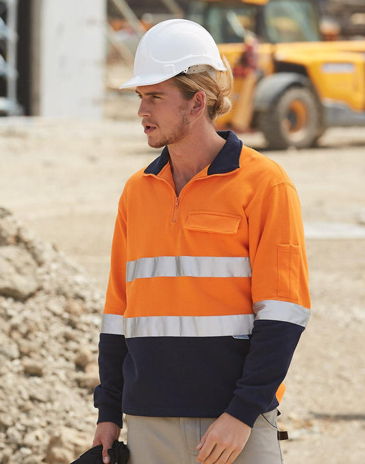 Hi Vis Two Tone Fleecy Sweat with Tape - SW48
