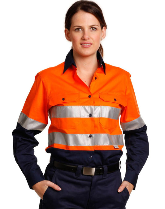 Ladies Long Sleeve Safety Shirt w/ Tape - SW65