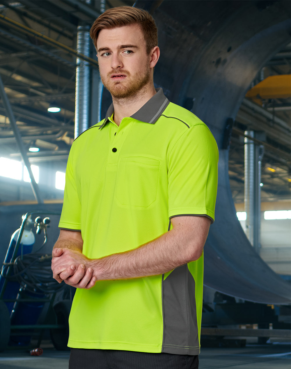 Unisex Hi-Vis Bamboo Charcoal Vented Short Sleeve Polo - SW79