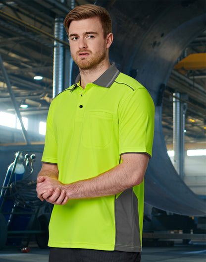 Unisex Hi-Vis Bamboo Charcoal Vented Short Sleeve Polo - SW79