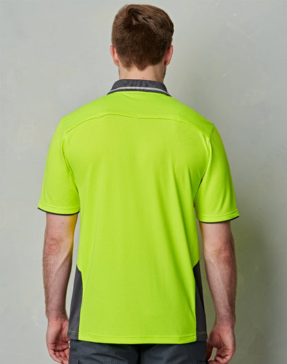 Unisex Hi-Vis Bamboo Charcoal Vented Short Sleeve Polo - SW79