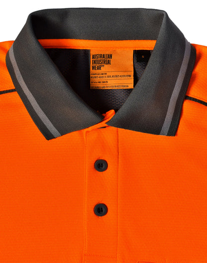 Unisex Hi-Vis Bamboo Charcoal Vented Short Sleeve Polo - SW79