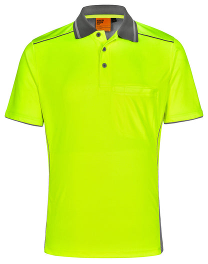 Unisex Hi-Vis Bamboo Charcoal Vented Short Sleeve Polo - SW79