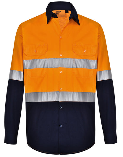 Unisex Hi Vis Cool-Breeze Safety Long Sleeve Shirt (Generic Tape) - SW82