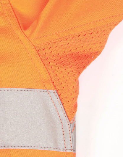 Unisex Hi Vis Cool-Breeze Safety Long Sleeve Shirt (Generic Tape) - SW82