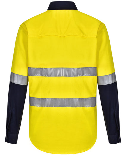 Unisex Hi Vis Cool-Breeze Safety Long Sleeve Shirt (Generic Tape) - SW82