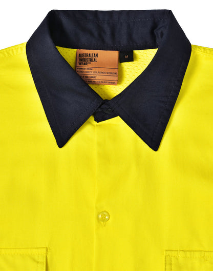 Unisex Hi Vis Cool-Breeze Safety Long Sleeve Shirt (Generic Tape) - SW82
