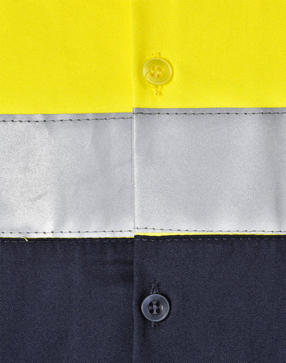 Unisex Hi Vis Cool-Breeze Safety Long Sleeve Shirt (Generic Tape) - SW82