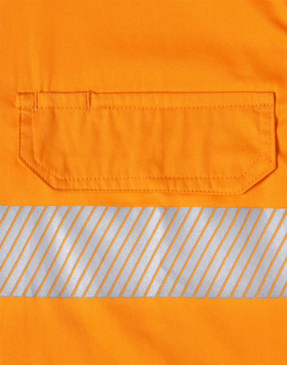 Unisex Hi Vis Cool-Breeze Safety Long Sleeve Shirt (Segmented Tape) - SW83