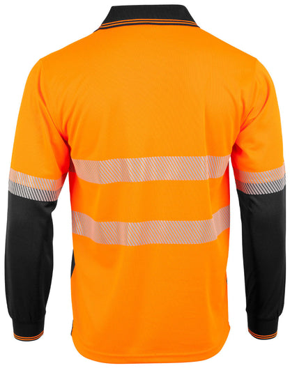 Unisex Cooldry Segmented Safety Long Sleeve Polo - SW86