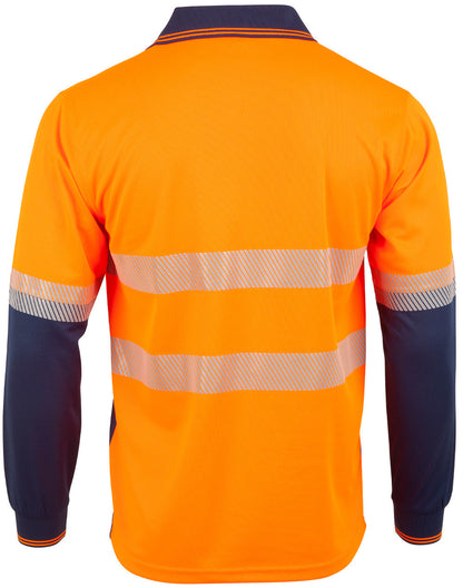 Unisex Cooldry Segmented Safety Long Sleeve Polo - SW86