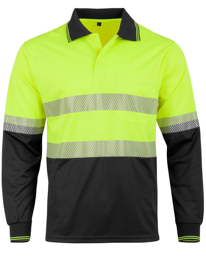Unisex Cooldry Segmented Safety Long Sleeve Polo - SW86