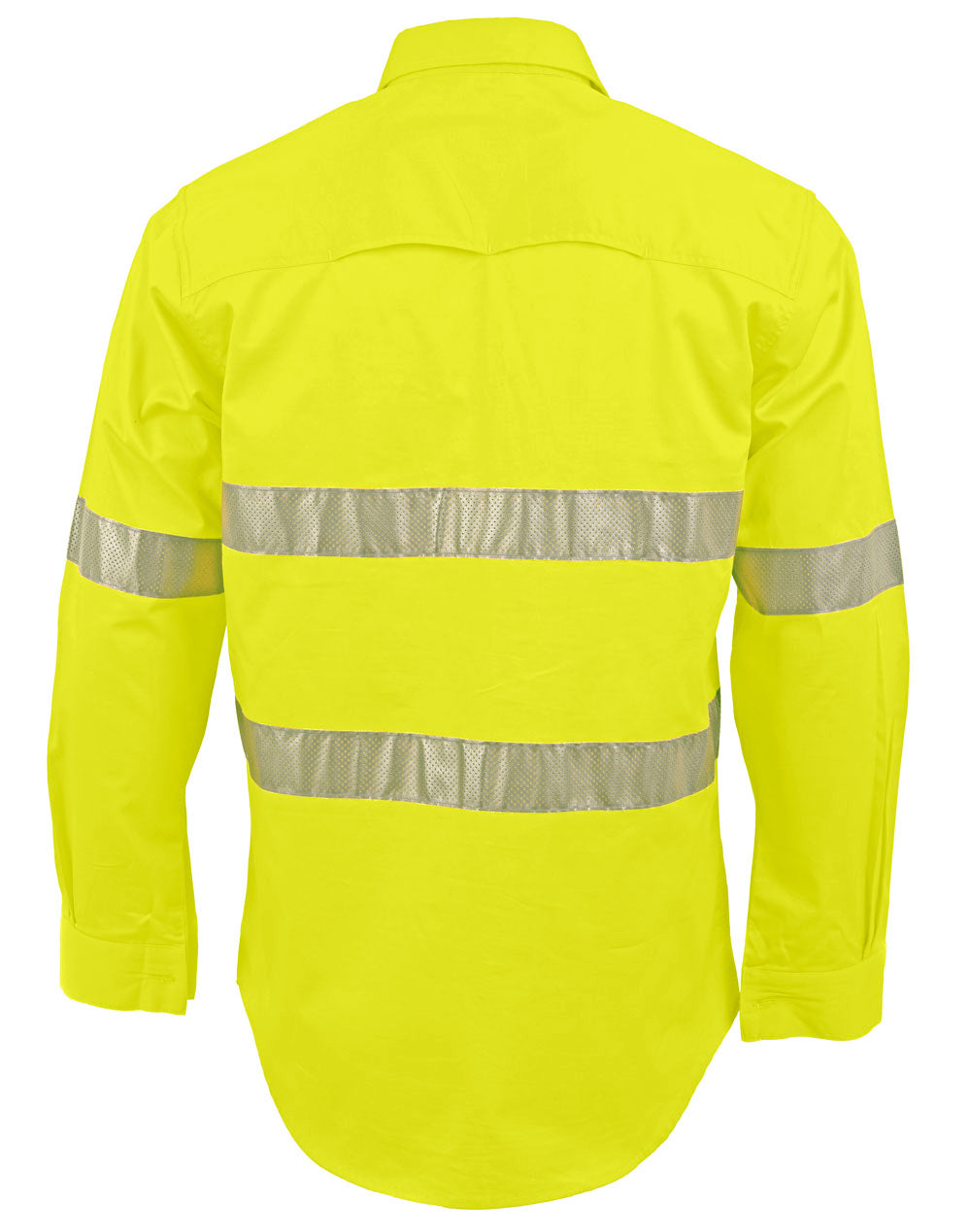 Unisex Hi Vis Cool-Breeze Closed Front Long Sleeve Shirt (Perforated Tape) - SW87